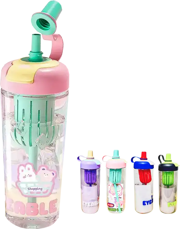 زمزميه بلاستك متعدده الاستخدام 500 مللي، للمشروبات الساخنة والباردة ، 4287