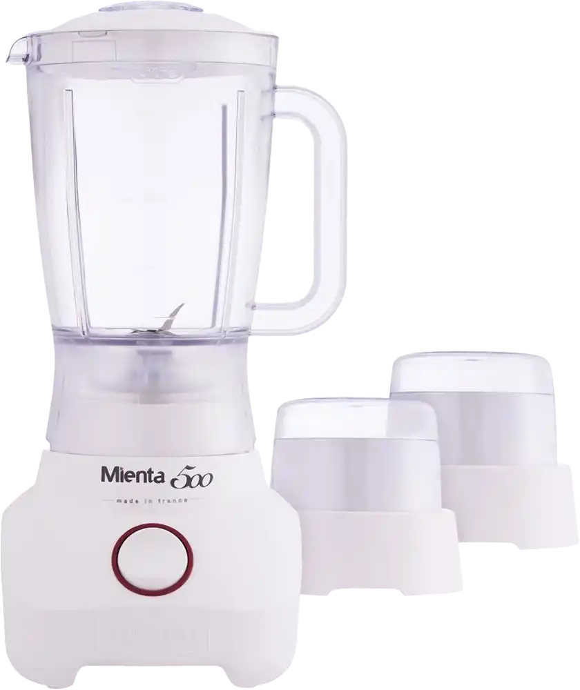 Mienta Blender 500W, 1.5L, Grinder and Chopper, White, Model BL1251A