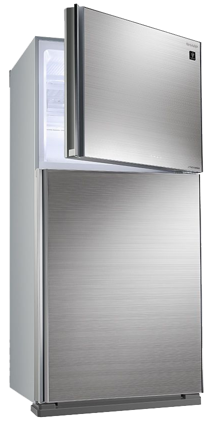 ثلاجة شارب نوفروست ، 450 لتر ، 2 باب ، شاشة ديجيتال ، تكنولوجيا الأنفرتر ، باب زجاجي ، سيلفر ، SJ-GV58G-SL