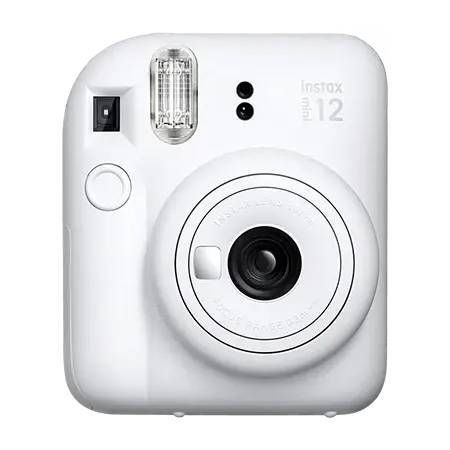 Fujifilm Instax Mini 12 Instant Camera, 60mm, Auto Film Eject, Built-in Flash, Clay White