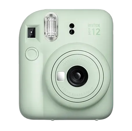Fujifilm Instax Mini 12 Instant Camera, 60mm, Auto Film Eject, Built-in Flash, Mint Green