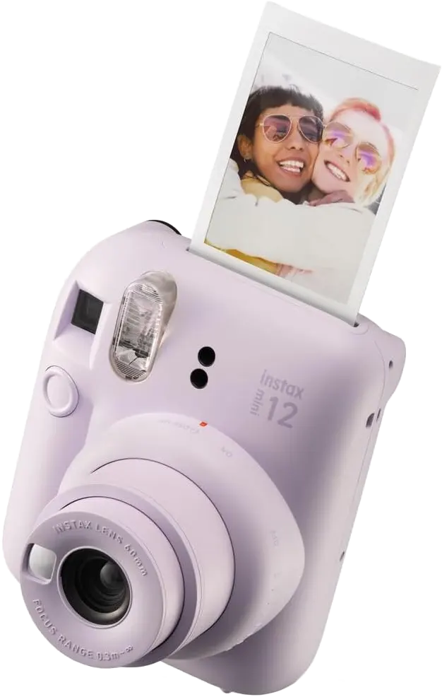 Fujifilm Instax Mini 12 Instant Camera, 60mm, Auto Film Eject, Built-in Flash, Lilac Purple
