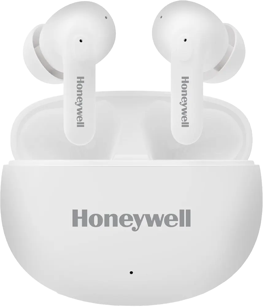 Honeywell Wireless Earbuds, Bluetooth 5.3, PX4 Water Resistant, 50-Hour Playtime, Noise Cancelling, White, P2100