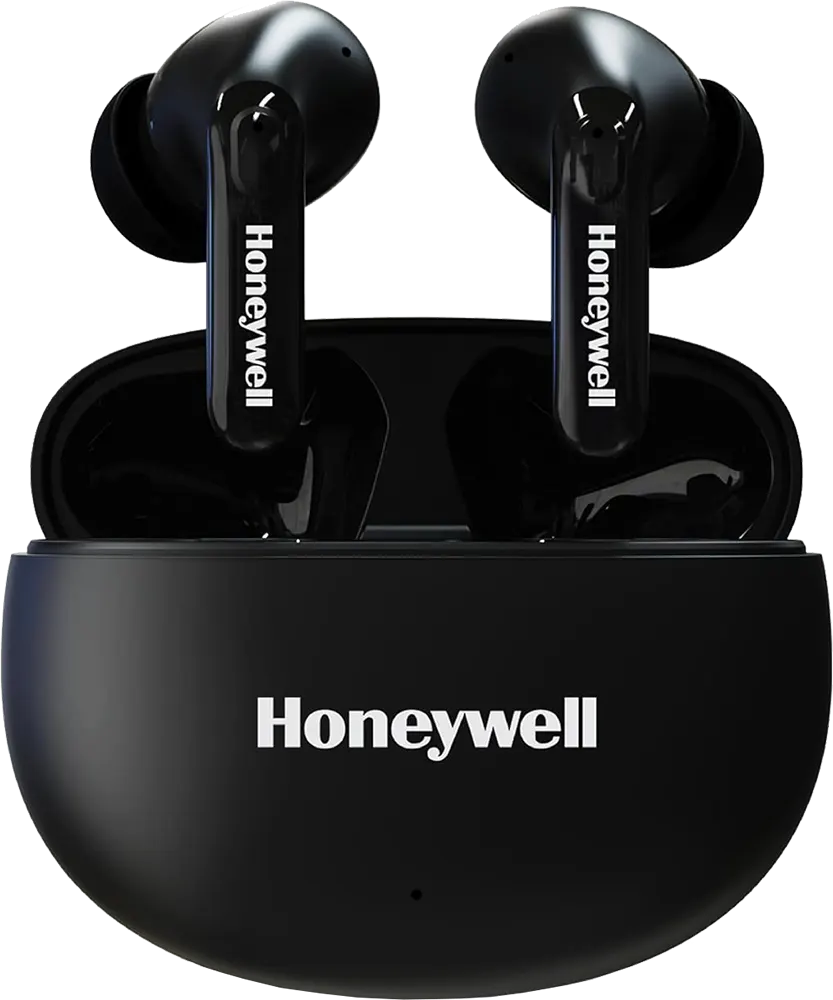 Honeywell Wireless Earbuds, Bluetooth 5.3, PX4 Water Resistant, 50-Hour Playtime, Noise Cancelling, Black, P2100