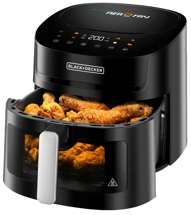 Black & Decker 8x1 Air Fryer, 1800 Watts, 7.2 Liters, Digital Touch Screen, Black, AF7210, (Ansia Warranty) (Agent Warranty)