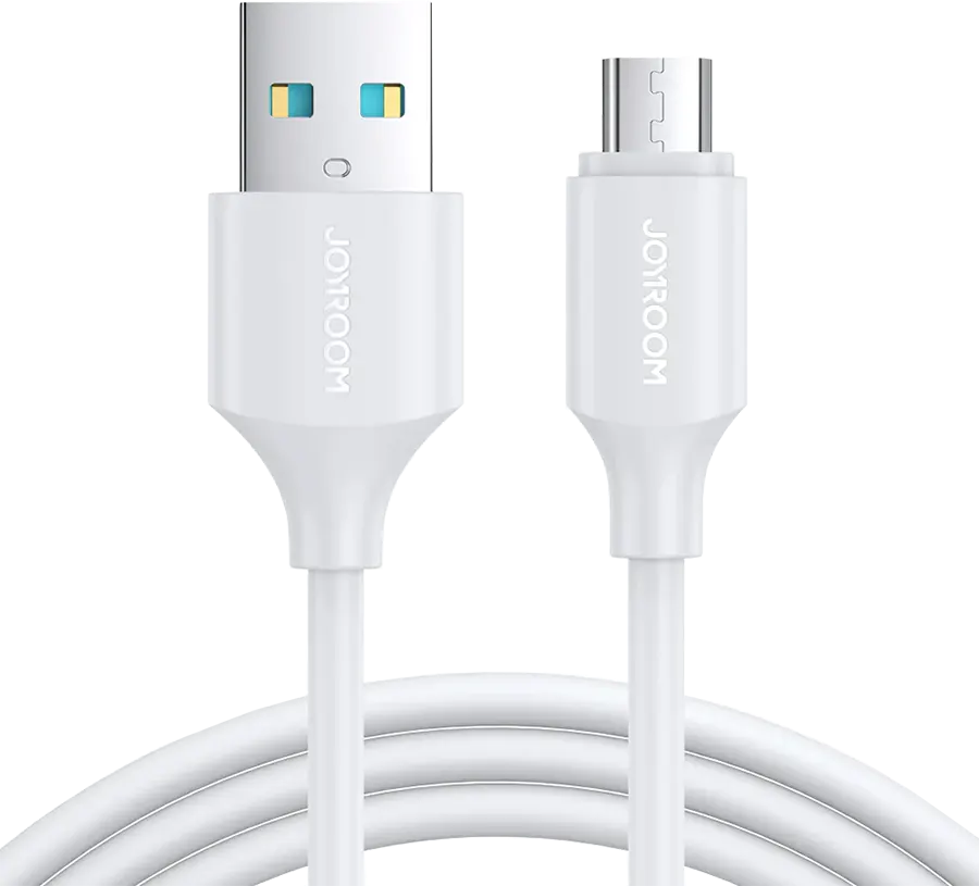 كابل شحن ونقل بيانات سريع جوي روم ، 2.4 امبير، 0.25 متر، من USB-A الى MICRO، لون ابيض، S-UM018A9