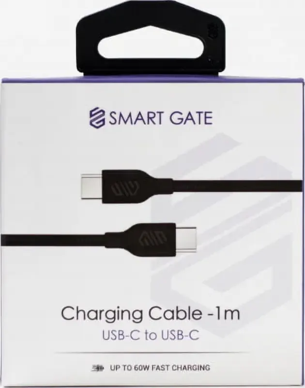 سمارت جيت, بوابة ذكية، كابل شحن، 1 متر، USB-C, USB،C ,60 واط, SGCA، أسود,BCCF100B