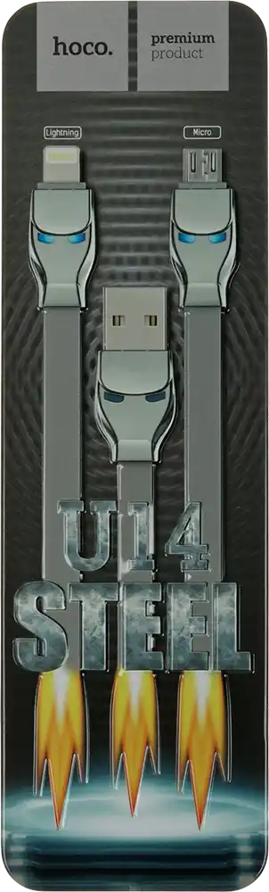 كابل شحن هوكو ستيل لايتنينج، مايكرو يو إس بي، متعدد الألوان، U14