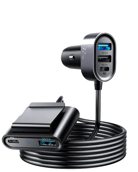 Joyroom Car Charger, Fast Charging, 78W, Multi-Port, Cable Length 1.5m, Black, JR-CL05