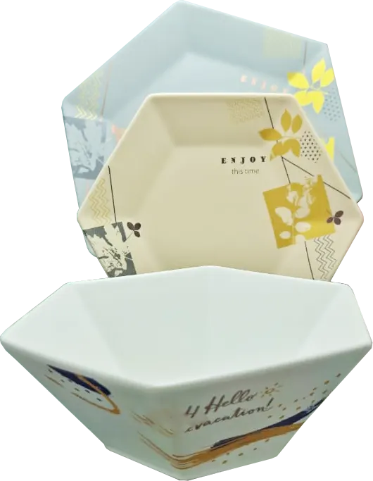 Porcelain Dinner Set, 35 Pieces, Ribbed, Multicolor, WB12