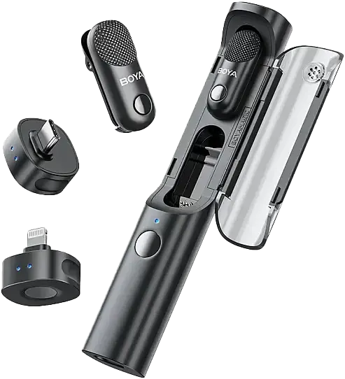 BOYA Magic 04 Wireless Microphone, AI Noise Reduction, 2.4GHz Frequency, 100m Range, Versatile, Black