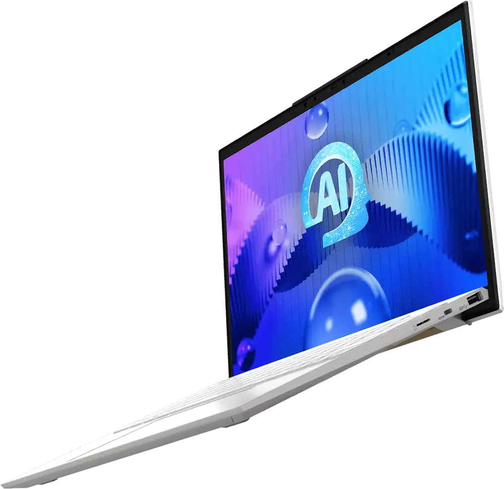 Laptop MSI Prestige 13 AI EVO A1MG-261EG, Intel Core Ultra 7 155H, 16GB RAM, 512GB SSD Hard Disk, Integrated Intel Arc Integrated Graphics Card, 13.3 Inch QHD+ OLED Display, Windows 11 Home , White