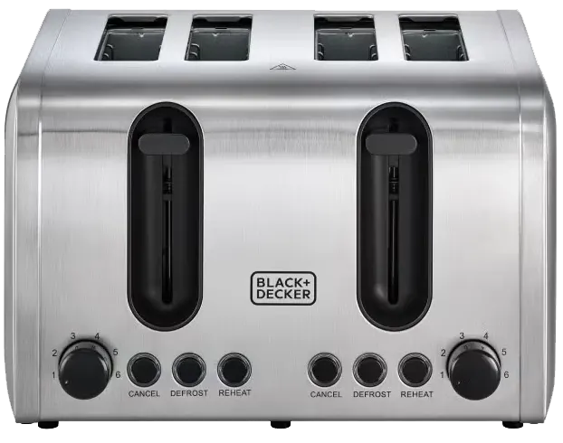توستر بلاك & ديكر ، 2100 وات ، 4 شرايح ، 6 سرعات ، استانلس ستيل ، سيلفر ،   ET444 ، ( بضمان انسيا ) (ضمان الوكيل)