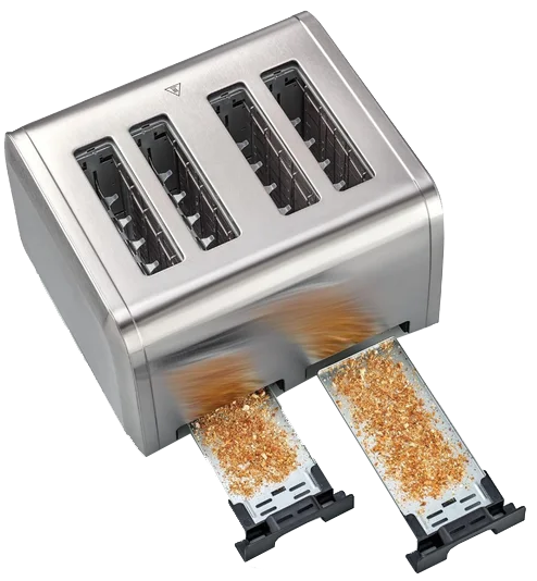 توستر بلاك & ديكر ، 2100 وات ، 4 شرايح ، 6 سرعات ، استانلس ستيل ، سيلفر ،   ET444 ، ( بضمان انسيا ) (ضمان الوكيل)