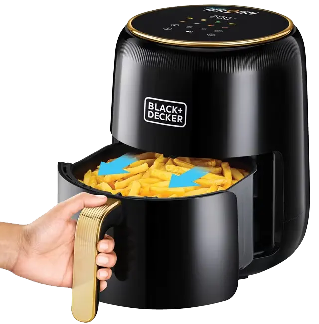 Black & Decker Air Fryer 8 in 1, 1500 Watts, 4.5 Liters, Digital Touch Screen, Black, AF4510, (Ansia Warranty) (Agent Warranty)