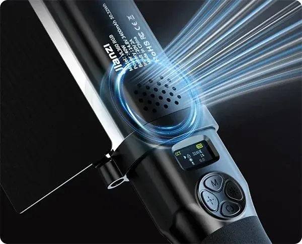 عصا اضاءة تصوير VL360 اولانزي ،38 واط، شاشة LCD، اضاءة RGB، منفذ شحن TYPE-C، مروحة تبريد، L058GBB2