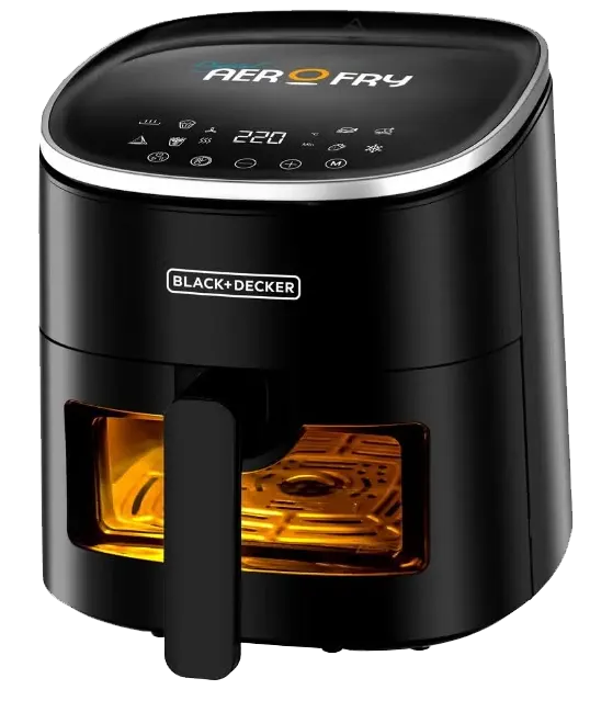 قلاية هوائية بلاك اند ديكر 8×1،  1300 وات ، 4.2 لتر ، شاشة ديجيتال  تعمل باللمس ، أسود ، AF4210 ، (ضمان انسيا) (ضمان الوكيل)