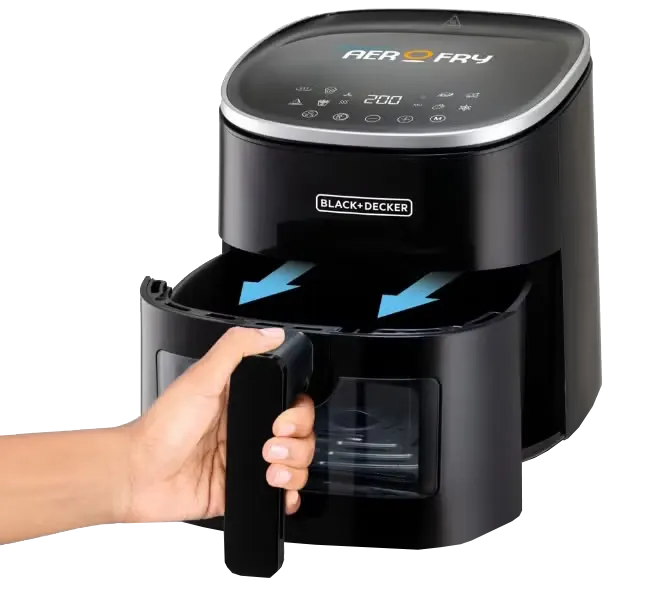 قلاية هوائية بلاك اند ديكر 8×1،  1300 وات ، 4.2 لتر ، شاشة ديجيتال  تعمل باللمس ، أسود ، AF4210 ، (ضمان انسيا) (ضمان الوكيل)