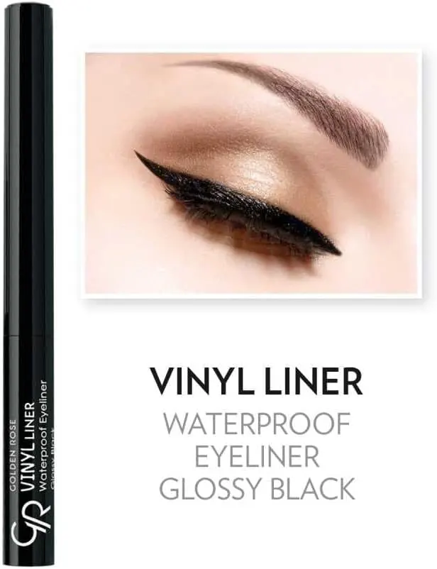 Golden Rose Vinyl Liner Waterproof Eyeliner Gloss, Black