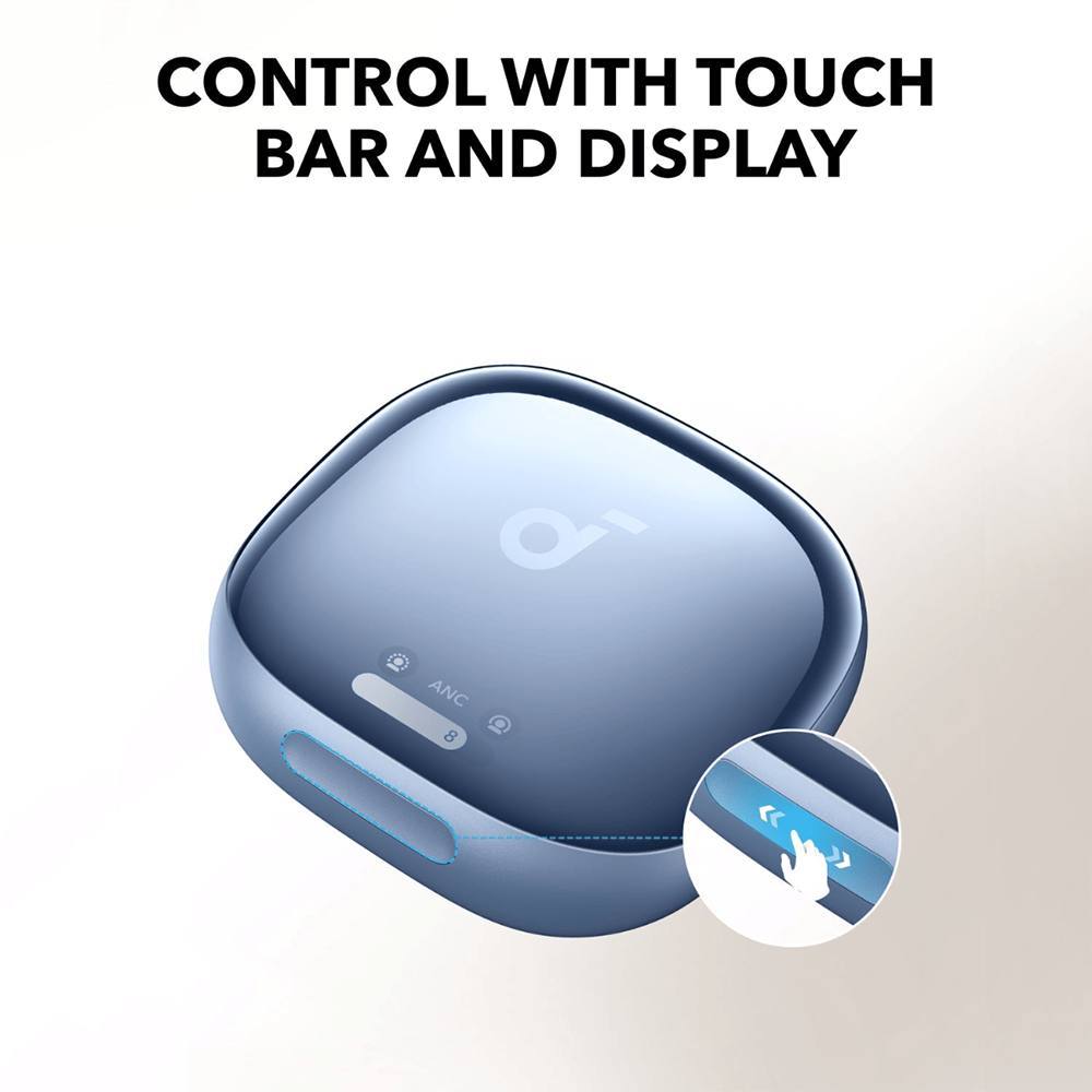 سماعات أذن أنكر ساوندكور ليبرتي 4 برو ، خاصية إلغاء الضوضاء ، شريط تحكم باللمس ، مقاومة للماء ، أزرق، A3954H31