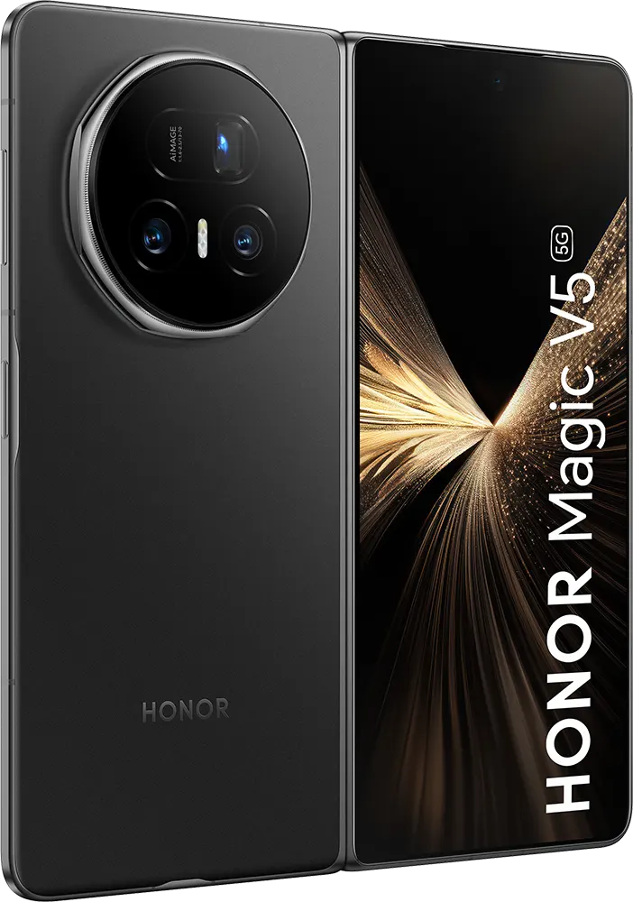 هاتف موبايل هونر ماجيك في 5 ثنائي الشريحة، ذاكرة داخلية 512 جيجابايت، رامات 16 جيجابايت، شبكة الجيل الخامس، أسود + ( ساعة هونر 4 برو &  سماعات أذن & جراب ) هدية