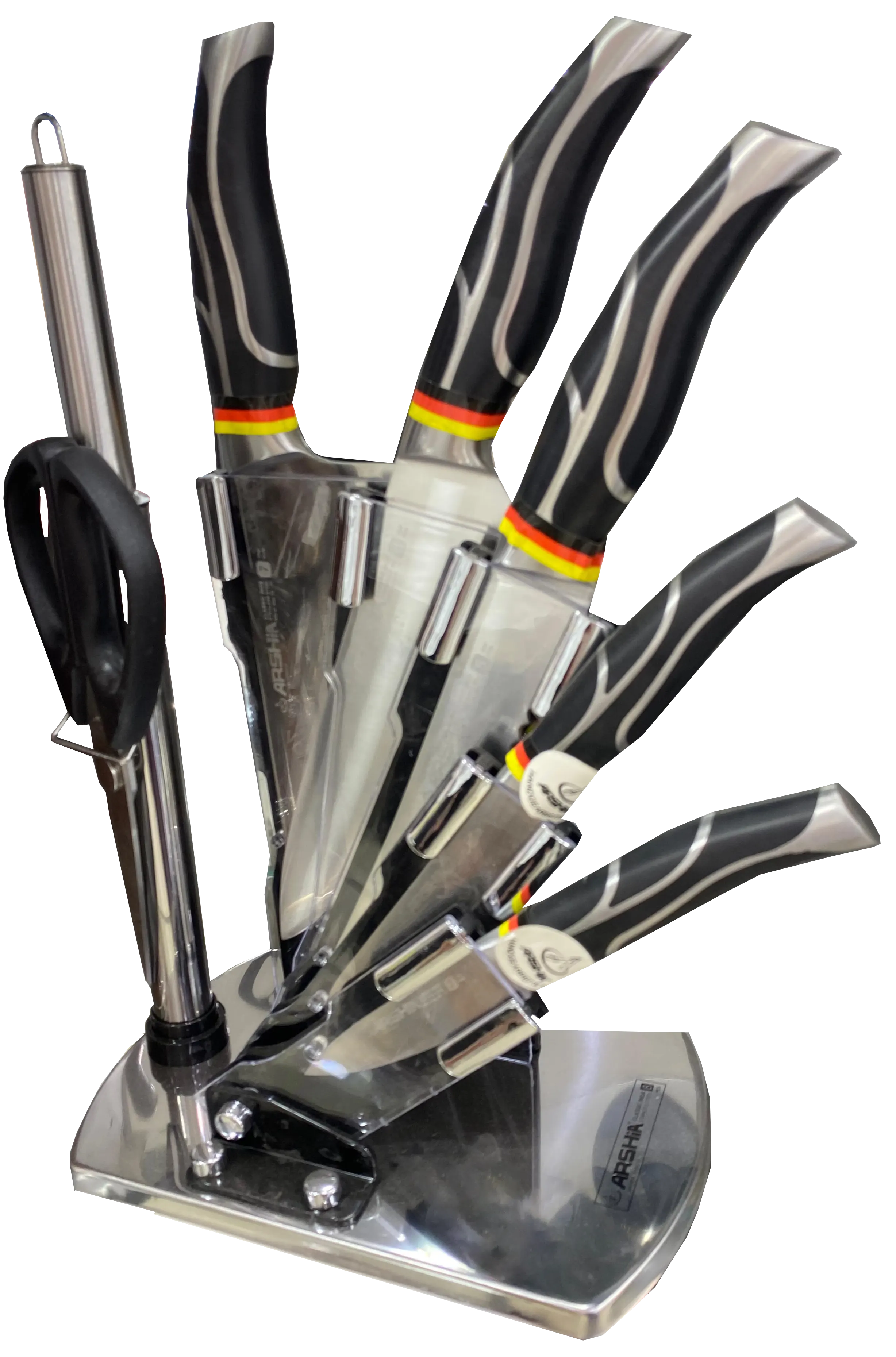 Arsha Stainless Steel Fan Knife Set, 8 Pieces