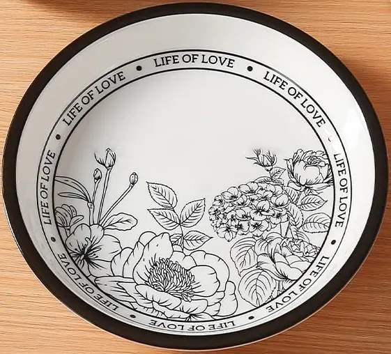 طقم بورسلين ، 5 قطع ، طبق + 4 بولة ، 25-112