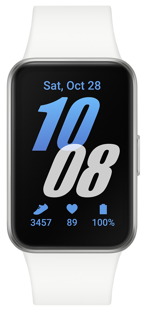 ساعة سمارت سامسونج جالكسي فيت 3 ، شاشة AMOLED مقاس 1.6 بوصة ، مقاومة للماء ، فضي ، SM-R390NZSAMEA