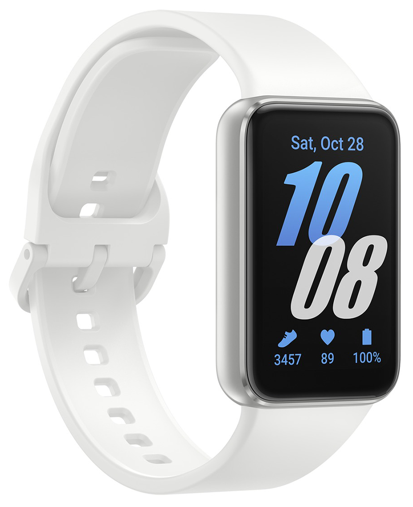 ساعة سمارت سامسونج جالكسي فيت 3 ، شاشة AMOLED مقاس 1.6 بوصة ، مقاومة للماء ، فضي ، SM-R390NZSAMEA