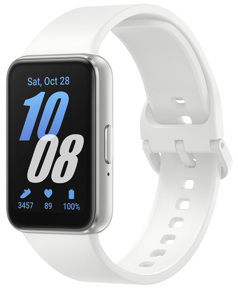 ساعة سمارت سامسونج جالكسي فيت 3 ، شاشة AMOLED مقاس 1.6 بوصة ، مقاومة للماء ، فضي ، SM-R390NZSAMEA