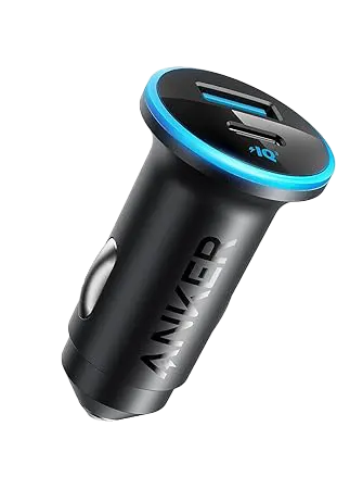 Anker 232 Fast Car Charger, Dual Charging Ports, Type-C and Type-A, 52.5W, Black, A2735