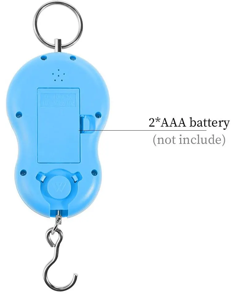 ميزان رقمي  الكتروني 50 كجم صغير الحجم محمول بإضاءة خلفية للأمتعة مع شاشة ، متعدد الالوان ،  3652