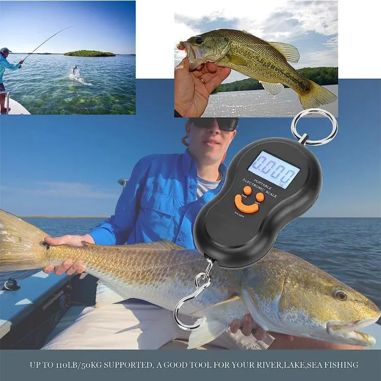 ميزان رقمي  الكتروني 50 كجم صغير الحجم محمول بإضاءة خلفية للأمتعة مع شاشة ، متعدد الالوان ،  3652