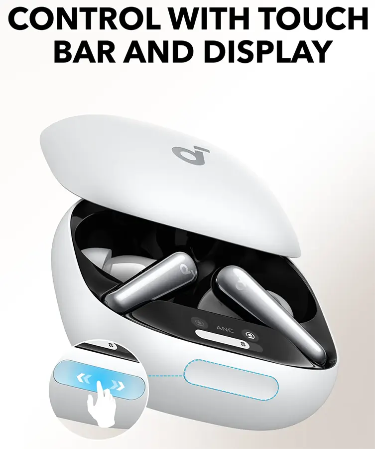 Anker Soundcore Liberty 4 Pro Noise Cancelling Earphones, Touch Control, Water Resistant, White, A3954H21