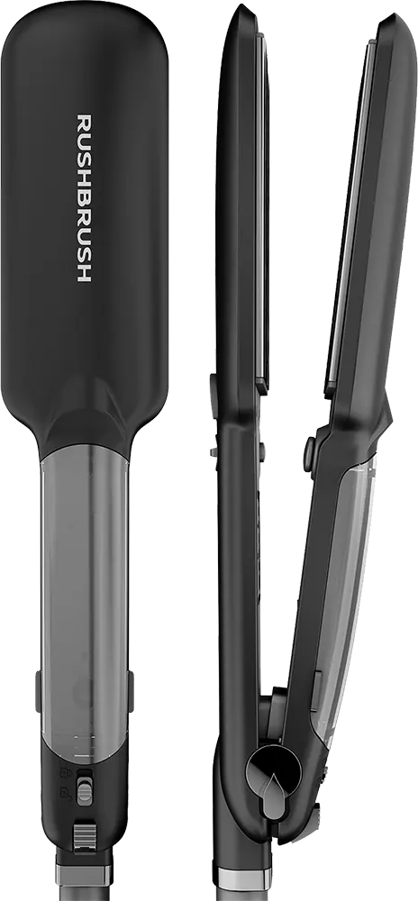 مكواة فرد الشعر راش براش، ألواح سيراميك التورمالين، تقنية البخار، أسود، X6