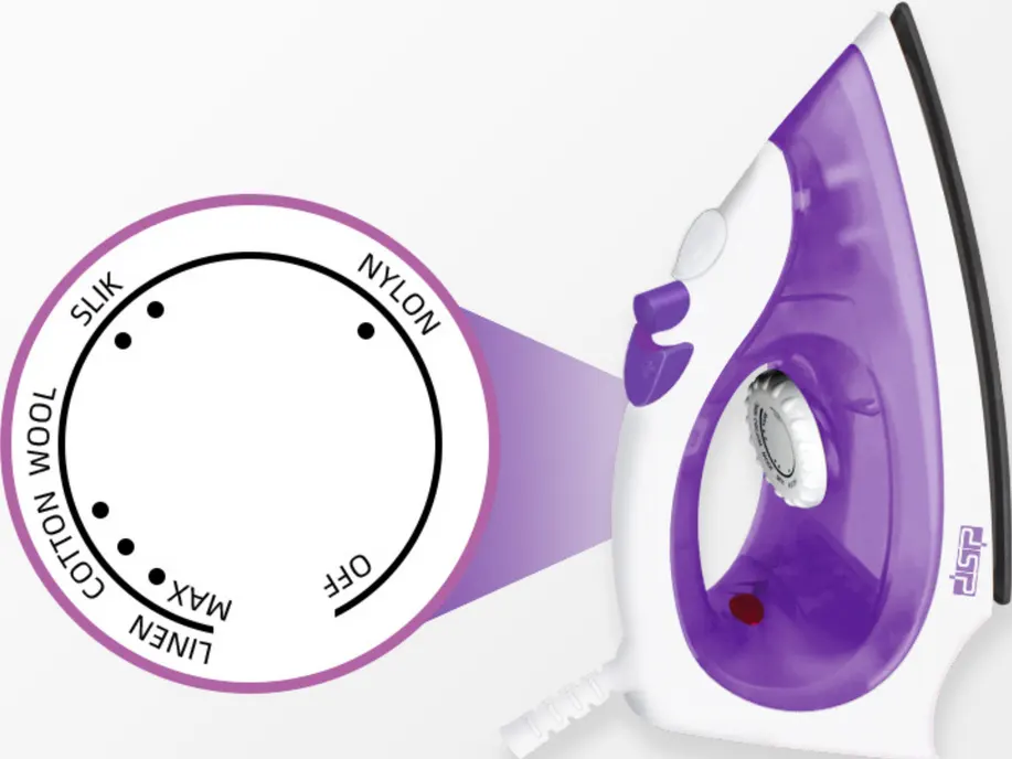 مكواة ملابس بخار دي اس بي 1800 وات، قاعده غير لاصقة، ألوان متعددة، موديل KD1066