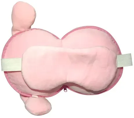 مخدة رقبه ومنامة  شكل دبدوب ، بينك ، 1346