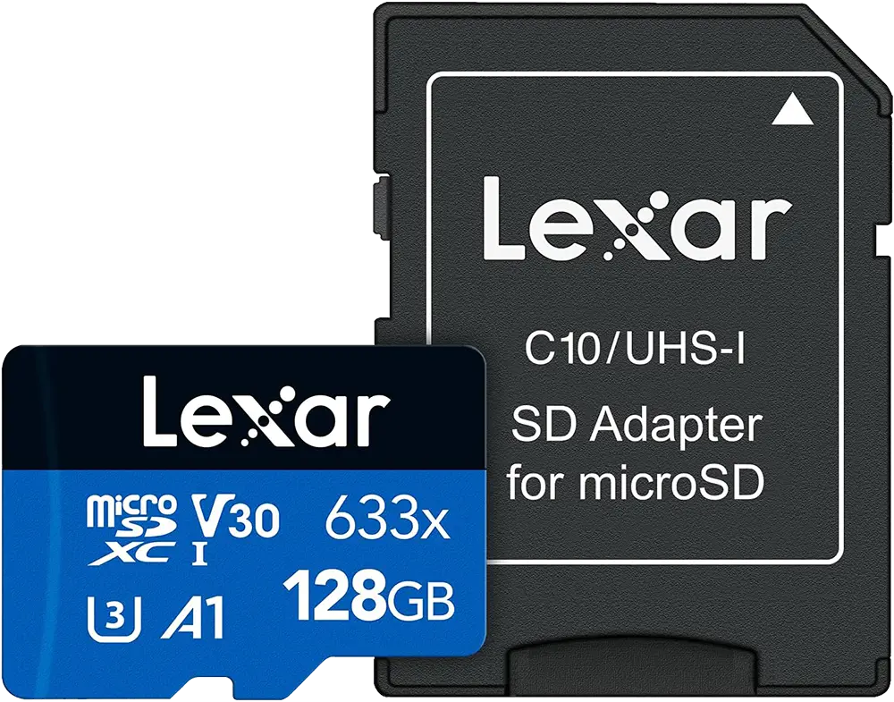 Lexar ® High-Performance Micro SDXC Card , 633X , Adapter , 128 GB , UHS-I V30 , LSDMI128BB633A