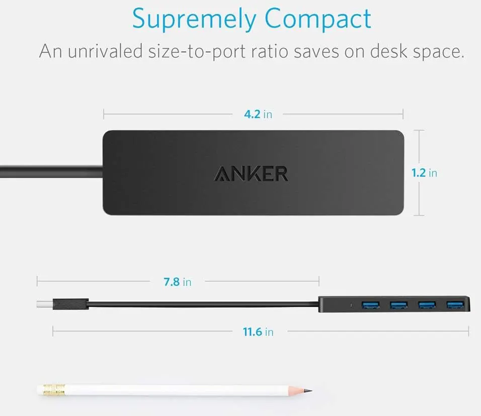 ANKER 4-PORT ULTRA SLIM USB 3.0 DATA HUB A7516 A7516016