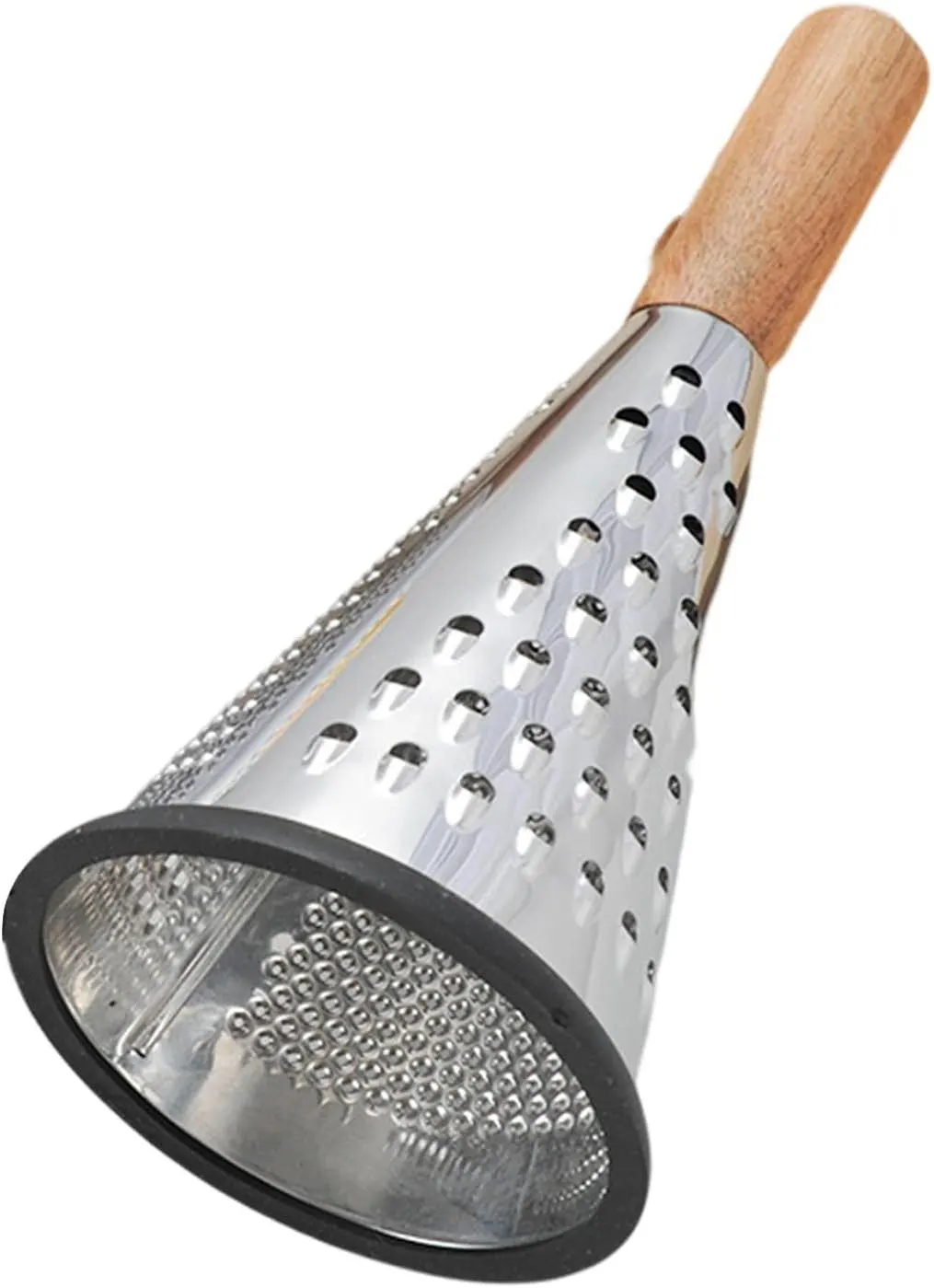 Stainless Steel Grater With Wooden Handle, Pyramid Shape, 2698