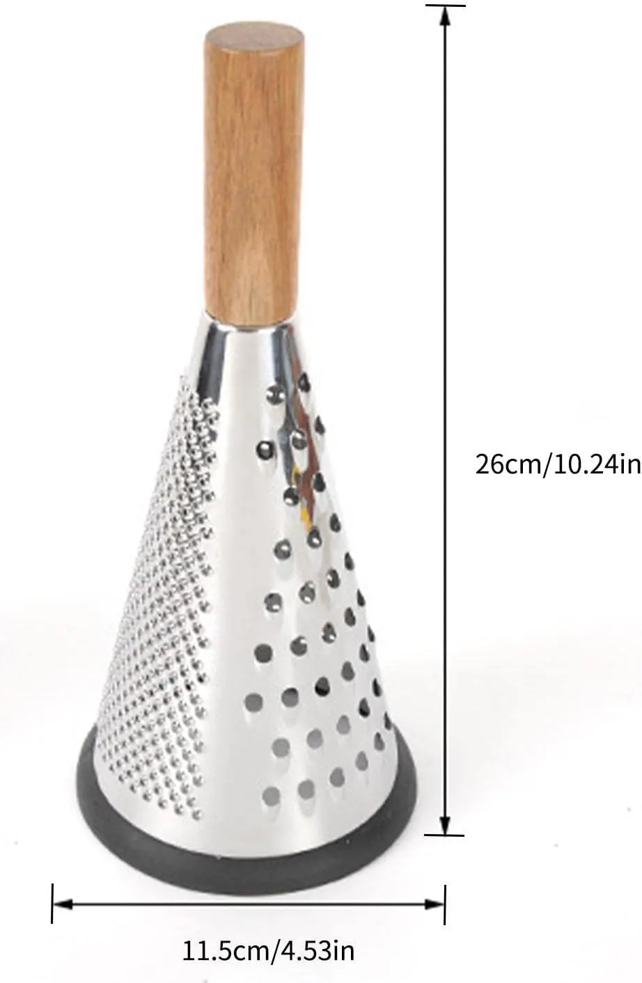 Stainless Steel Grater With Wooden Handle, Pyramid Shape, 2698