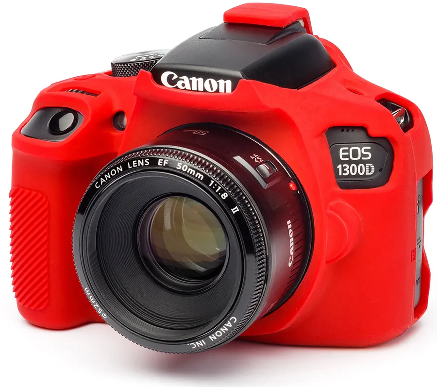 EasyCover Camera Body Protective Case for Canon 1300D-2000D-4000D, Silicone, Red