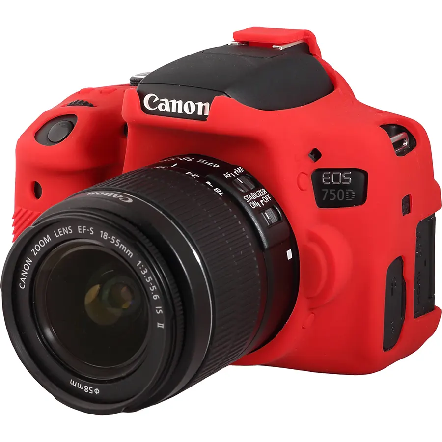 EasyCover Camera Body Protective Case for Canon 750D, Silicone, Red