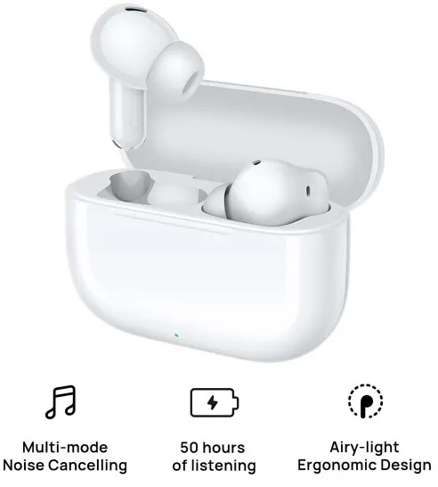 سماعات اذن لاسلكية هواوي فري بودز se4 ، بلوتوث 5.4 ، بطارية 510 مللي أمبير ، وقت تشغيل 50 ساعة، ANC ، ابيض ، T0026L