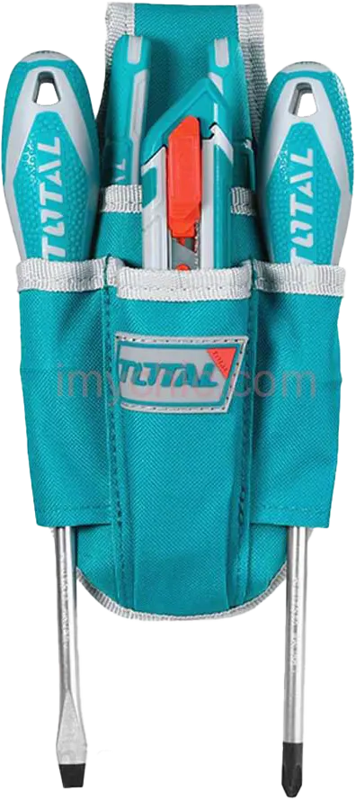 Total Tools Medium Tool Pouch, 4 Pockets, Without Strap, Blue, THT-16P4011