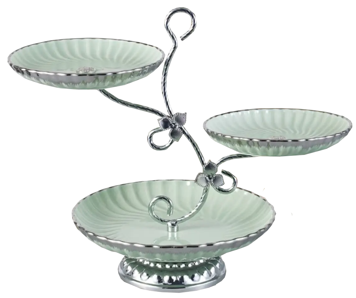 شيالة بورسلين  ،3 دور ، مينت جرين في اطار سيلفر ، 162-3