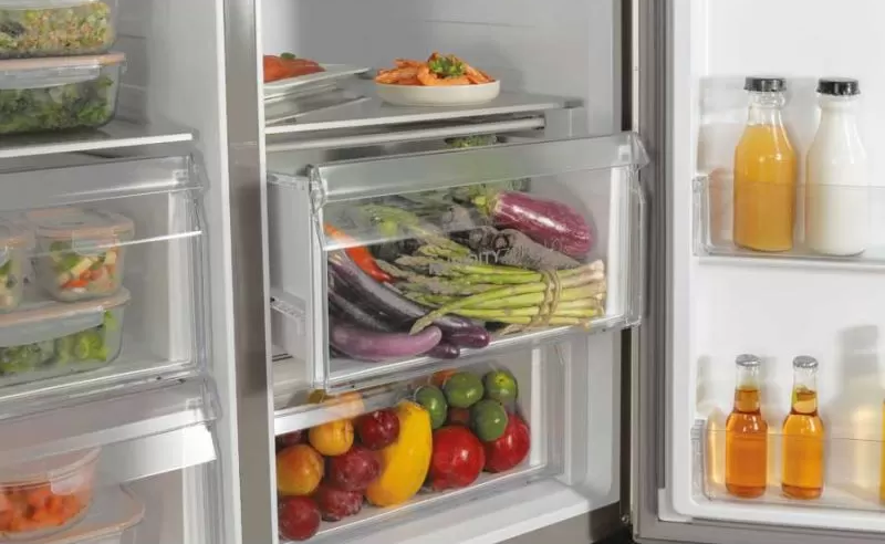 Haier Side by Side No Frost Refrigerator, 638 Liters, 2 Doors , Inverter Technology, Digital Display, Silver, HRF-768SDSM