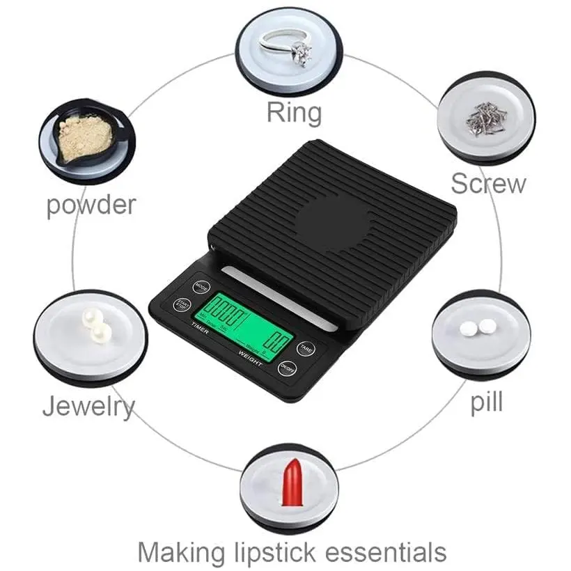 Al Manar Digital Kitchen Scale, 5 Kg, Black