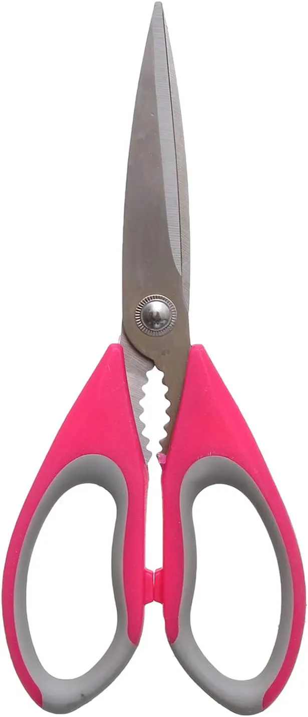 Lux Kitchen Scissors, Pink In Gray, 10-37
