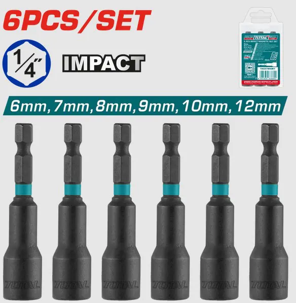 طقم لقم اكس توتال تولز ، 6قطع  ، من 6 - 12مللي ، TAC2765061